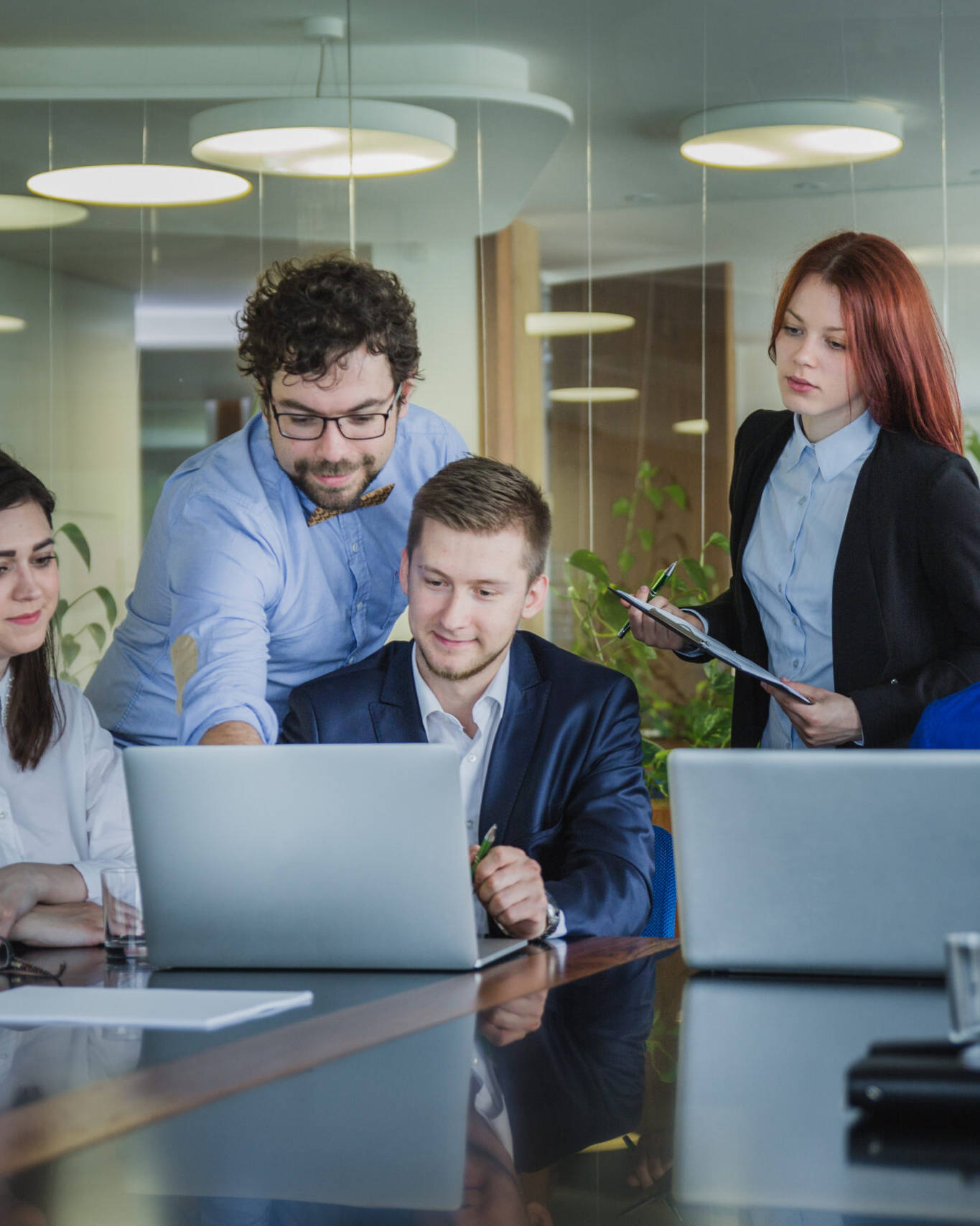 People discussing strategy in office