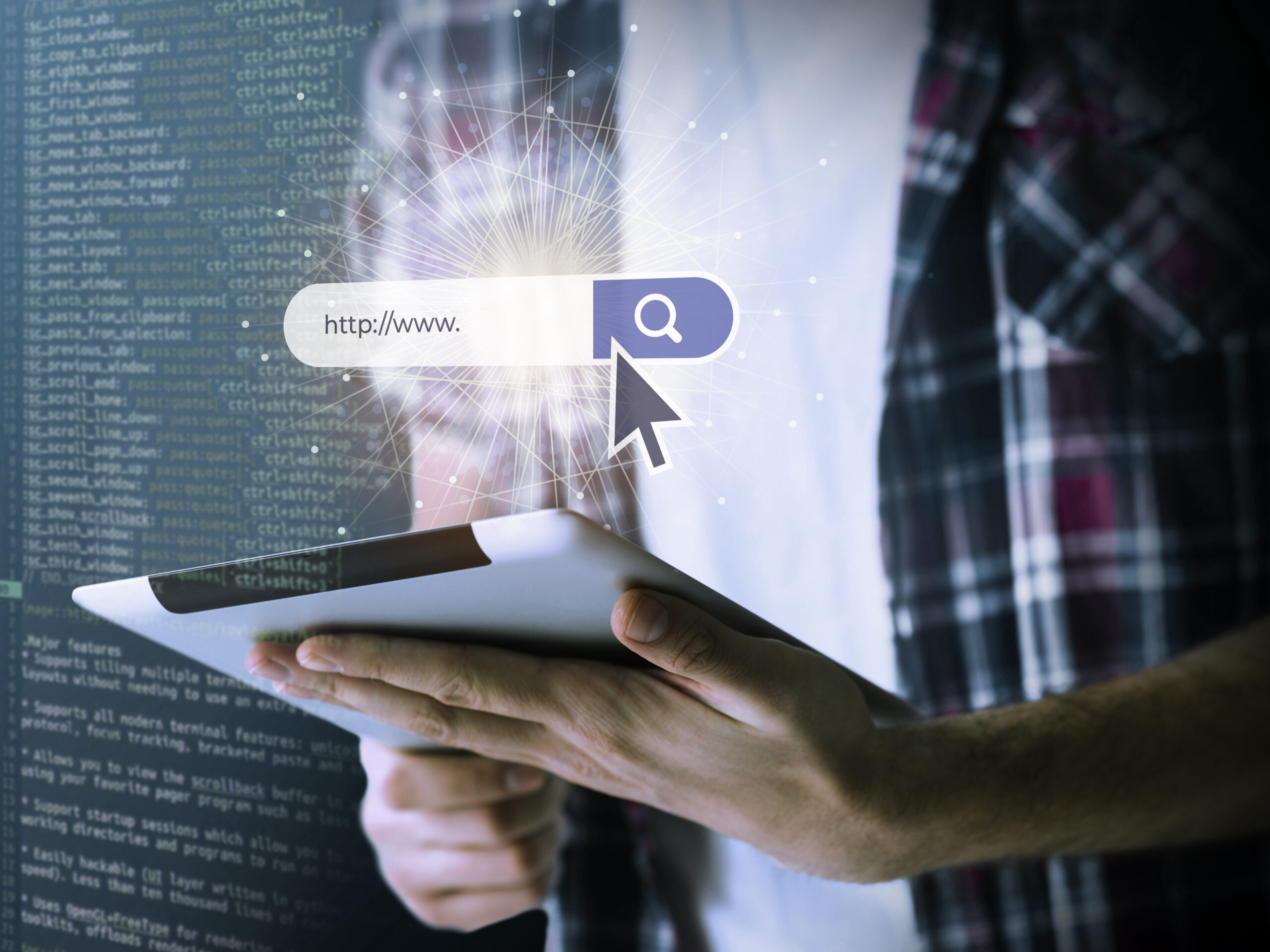 A man is manually testing website responsiveness, security - A type of QA audit